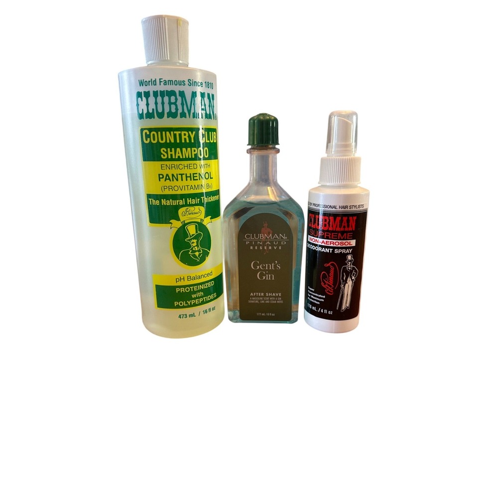 Clubman Pinaud Mens Grooming Set Country Club ShampooGents Gin After Shave Spray
